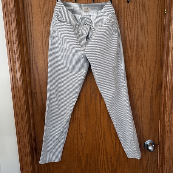 LOFT Gray and White Striped Pants - Picture 1 of 5